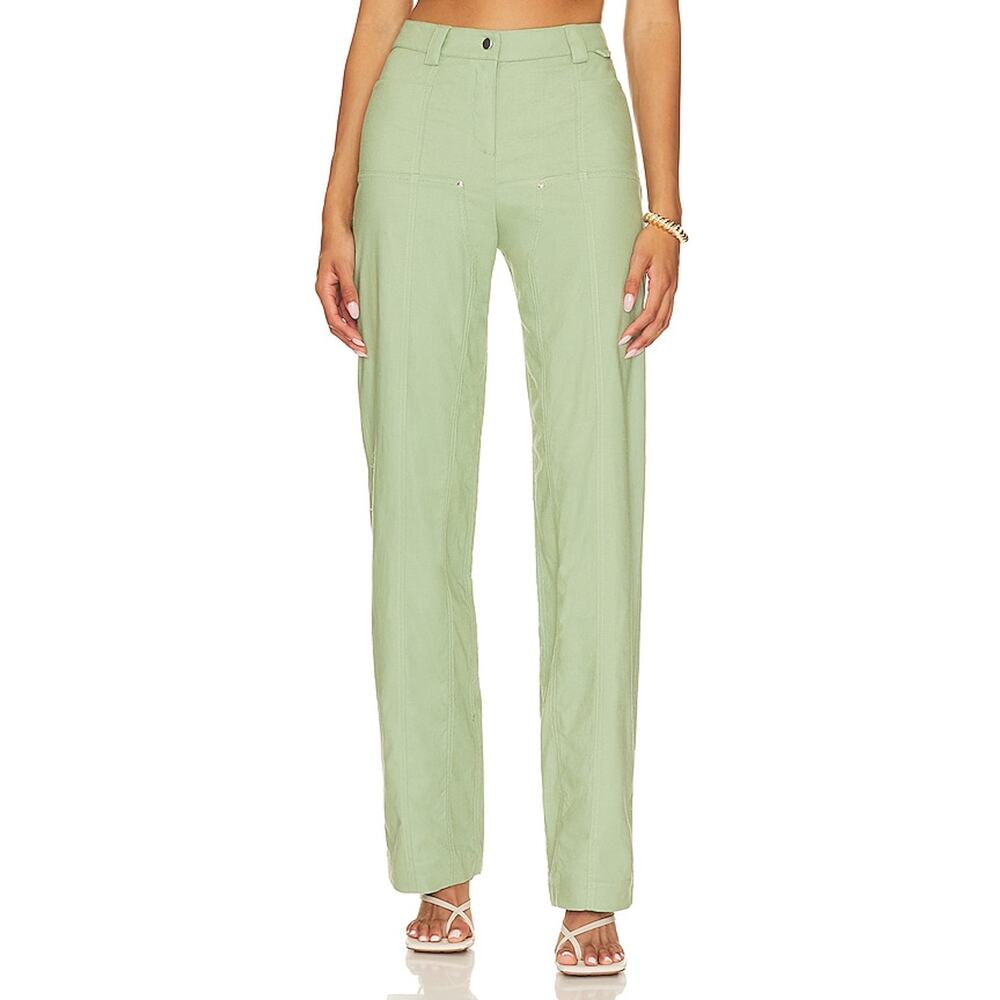 Camila Coelho 'Matilde' Green Linen Pant Size XS - NWT